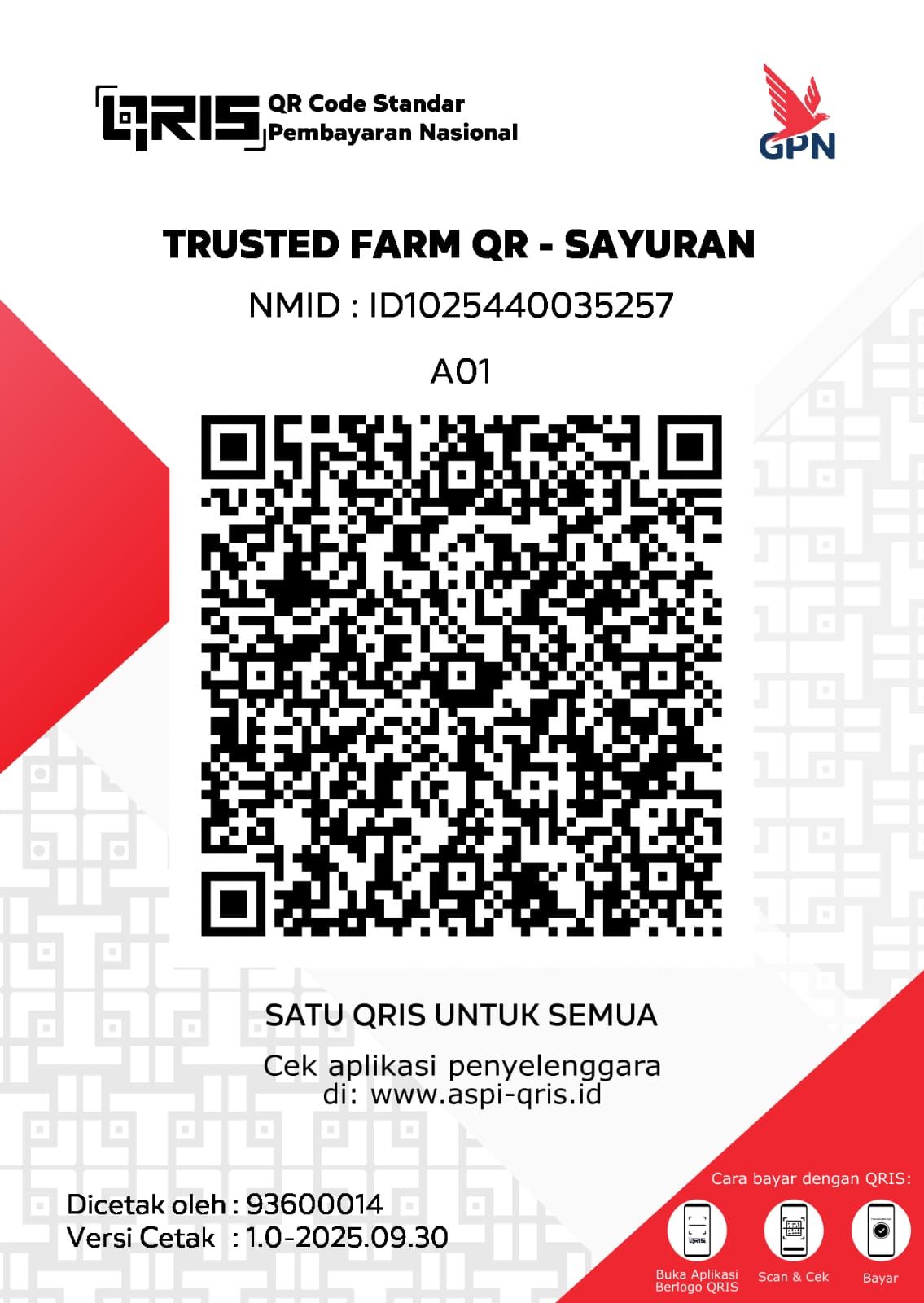 Contoh kode QRIS pembayaran UXON